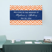 Orange Zigzag Muster mit Royal Blue Wedding Banner (Messeveranstaltung)