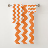 Orange Zigzag Striping Badhandtuch Set (Insitu)