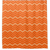 Orange Zigzag Zickzack Muster Duschvorhang (Vorderseite)