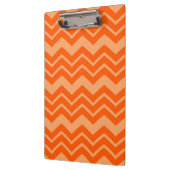 Orange Zigzag Zickzack Muster Klemmbrett (Links)