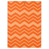 Orange Zigzag Zickzack Muster Klemmbrett (Rückseite)