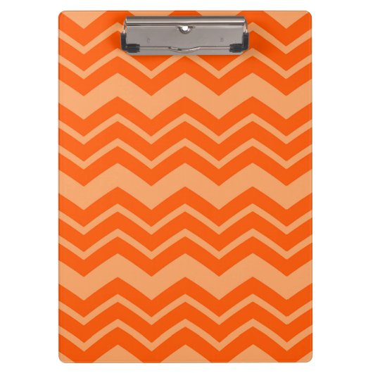 Orange Zigzag Zickzack Muster Klemmbrett (Vorderseite)