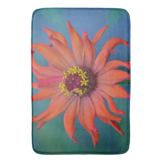 Orange Zinnia Badematte (Vorderseite Vertikal)