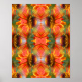 Orange Zinnia Blume Abstrakt Poster (Vorne)