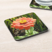 Orange Zinnia Blume Cork Untersetzer (Linke Seite)