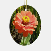 Orange Zinnia Blume Custom Geburtstag Keramikornament (Rechts)