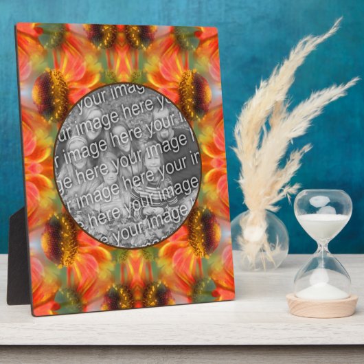 Orange Zinnia Blume Erstellen Sie Ihr eigenes Foto Fotoplatte (Seite)