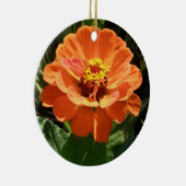 Orange Zinnia Custom Geburtstag Keramik Ornament (Rechts)