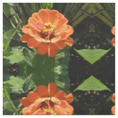 Orange Zinnia Gemustertes Gewebe Stoff (Nahaufnahme)
