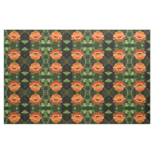 Orange Zinnia Gemustertes Gewebe Stoff