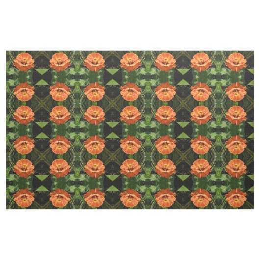 Orange Zinnia Gemustertes Gewebe Stoff (Fat Quarter (45,7 x 55,9 cm))