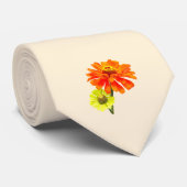 Orange Zinnia und Gelbzinnie Krawatte (Gerollt)