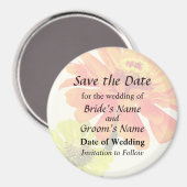 Orange Zinnia und Gelbzinnie Save the Date Magnet (Vorderseite/Rückseite)