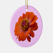 Orange Zinnia Wildblume Natur Flora Keramik Ornament (Rechts)