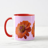 Orange Zinnia Wildblume Natur Flora Tasse (Links)
