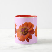 Orange Zinnia Wildblume Natur Flora Tasse (Zentrum)