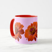 Orange Zinnia Wildblume Natur Flora Tasse (Vorderseite Links)