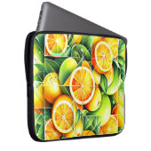 Orange Zitrone Botanisch Citrus Geometrisch Laptopschutzhülle (Vorne Rechts)