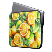 Orange Zitrone Botanisch Citrus Geometrisch Laptopschutzhülle (Vorderseite Links)