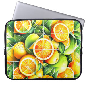 Orange Zitrone Botanisch Citrus Geometrisch Laptopschutzhülle