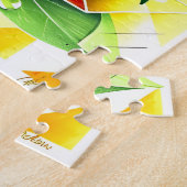 Orange Zitrone Botanisch Citrus Geometrisch Puzzle (Seite)