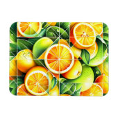 Orange Zitrone Botanisch Zitrus Geometrisch Magnet (Horizontal)