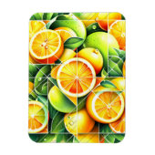 Orange Zitrone Botanisch Zitrus Geometrisch Magnet (Vertikal)
