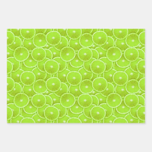 Orange, Zitronen und Limone Scheiben Geschenkpapier Set (Vorderseite 3)
