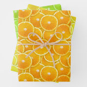 Orange, Zitronen und Limone Scheiben Geschenkpapier Set (Beispiel)