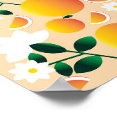 Orange Zitrus Blumen Poster (Ecke)
