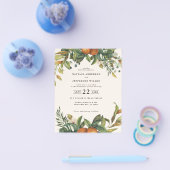 Orange Zitrusblütenhochzeit sparen das Datum Flyer (Einzeln)