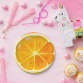 Orange Zitrusfrucht-Scheibe auf PapierTeller (Party)