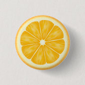 Orange Zitrusfrucht-Scheibe Button (Vorderseite)