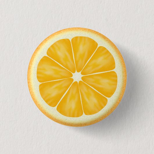 Orange Zitrusfrucht-Scheibe Button (Vorderseite)
