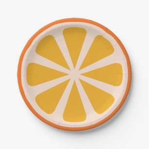 Orange Zitrusfrucht-Scheibe-niedlicher 1. Pappteller