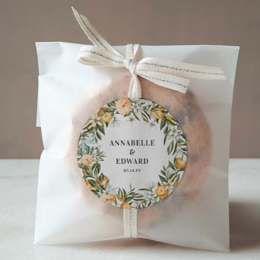 Orange Zitrusfrüchte elegante moderne minimale Hoc Runder Aufkleber