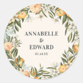 Orange Zitrusfrüchte elegante moderne minimale Hoc Runder Aufkleber (Vorderseite)