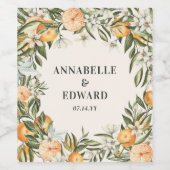 Orange Zitrusfrüchte elegante moderne minimale Hoc Weinetikett (Einzelnes Label)