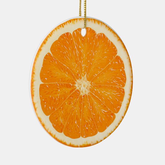 Orange Zitrusfruchtverzierung Keramikornament (Rechts)