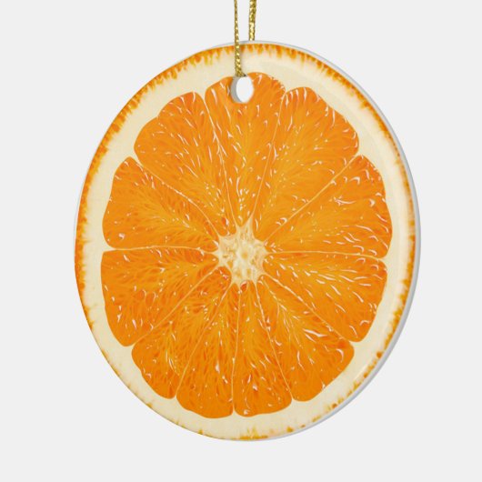 Orange Zitrusfruchtverzierung Keramikornament (Links)