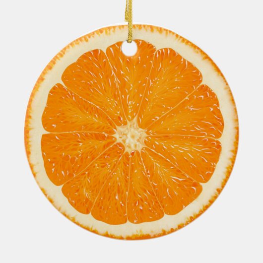 Orange Zitrusfruchtverzierung Keramikornament (Hinten)