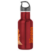 Orange Zugkindervoll genannte Getränkflasche Edelstahlflasche (Rückseite)