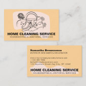 Orange Zuhause Cleaning Service Janitorial Maid Visitenkarte (Vorne/Hinten)