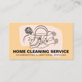 Orange Zuhause Cleaning Service Janitorial Maid Visitenkarte