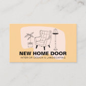 Orange Zuhause Interior Sofa Lamp Pflanze Dekorati Visitenkarte (Vorderseite)