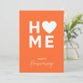 Orange Zuhause-Jubiläumskarte Einladung (Stehend Vorderseite)