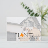 Orange ZUHAUSE Texas Moving Ankündigung (Stehend Vorderseite)