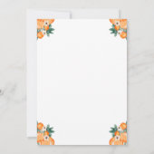 Orange zwei kleine Süssen Twins Kinderdusche Einladung (Rückseite)