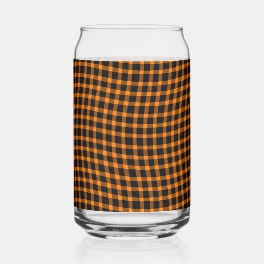 Orangebraunes Karo-Karo-Nahtloses Muster Dosenglas (Vorderseite)