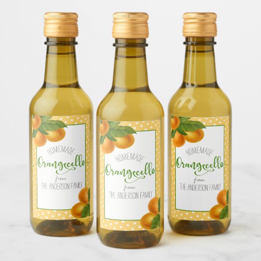 Orangecello Aquarellorangen benutzerdefinierte Skr Weinetikett (Flaschen)